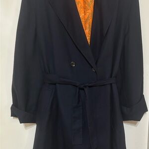 Cashmere-Kiton of Napoli Italy. Women’s navy trench coat. 100% cashmere size 12.